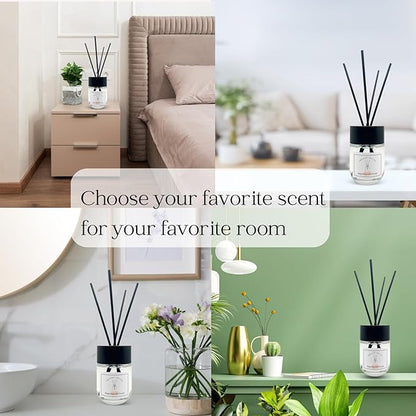 Preston and Lee Reed Diffuser Set | 100 ml (3.4 fl oz) Magnolia and Peony Scent Reed Diffuser Set | Aromatherapy Diffusers | Natural Reed Diffuser Oil for Home and Spa Fragrance