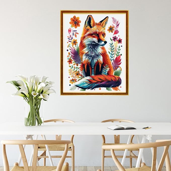 Joycasa Stamped Cross Stitch Kits for Beginners Full Range of Cross Stitching 11 CT Printed Cross Stitch Kit for Adults Cross-Stitch Patterns Needlepoint Kits-Colorful Cat Flowers 16x20 inch