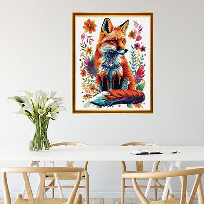 Joycasa Stamped Cross Stitch Kits for Beginners Full Range of Cross Stitching 11 CT Printed Cross Stitch Kit for Adults Cross-Stitch Patterns Needlepoint Kits-Colorful Cat Flowers 16x20 inch