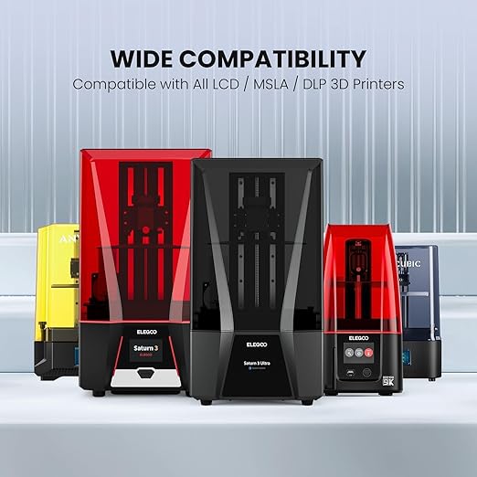 ELEGOO Water Washable 3D Printer Resin, 405nm UV Curing Photopolymer Resina for Mars Saturn Jupiter MSLA DLP LCD Impresora with Low Odor, 2000Gram Ceramic Grey