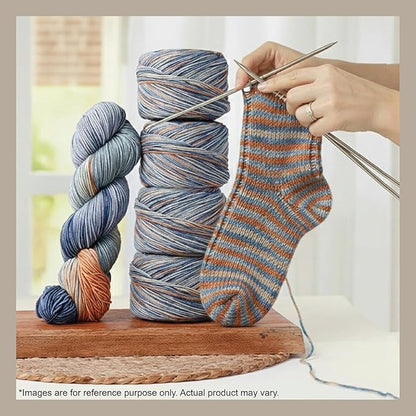 KnitPro Symfonie Hand Dyed Yarn | Extra Fine Merino Wool & Polyamide Blend for Knitting & Crocheting, Fingering Weight, Oeko-TEX Certified 400m, 100g Skein | Terra Variegated Newyork Newyork