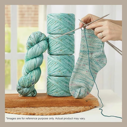 KnitPro Symfonie Hand Dyed Yarn | Extra Fine Merino Wool & Polyamide Blend for Knitting & Crocheting, Fingering Weight, Oeko-TEX Certified 400m, 100g Skein | Terra Variegated Mint Sky