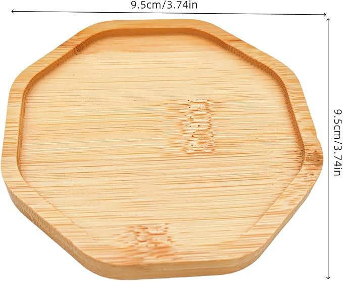 4PCS Mosaic Bamboo Coasters for Crafts, Blank Base Trays, Drinking Cup Coaster, Plant Coaster, Art Plate,DIY Mosaic Supplies (Octagon)