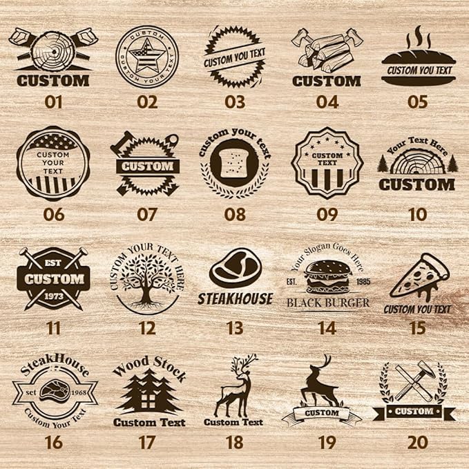 Custom Branding Iron for Wood & Leather | Personalized Wood Branding Iron Kit with Wood Burning Stamp | For Craftsmen, Bakers & DIY