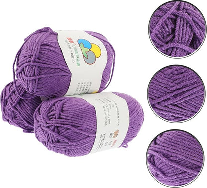 Healifty 3 Rolls Cotton Yarn Bundle for Knitting and Crocheting Convenient Soft Crochet Yarn for DIY Sweaters Hats Blankets for Home Decor and Amigurumi Projects