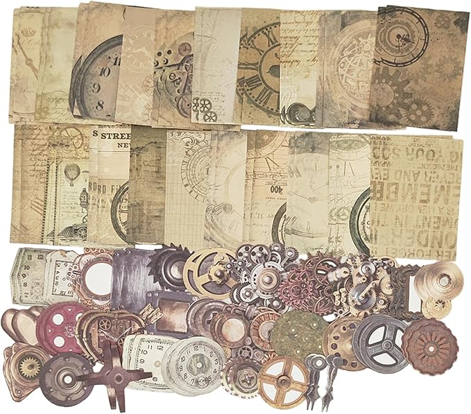 Vintage Scrapbooking Supplies Pack(100 Pieces) for Junk Journal Planners Decoupage Paper Aesthetic Cottagecore Collage Craft Album (08)