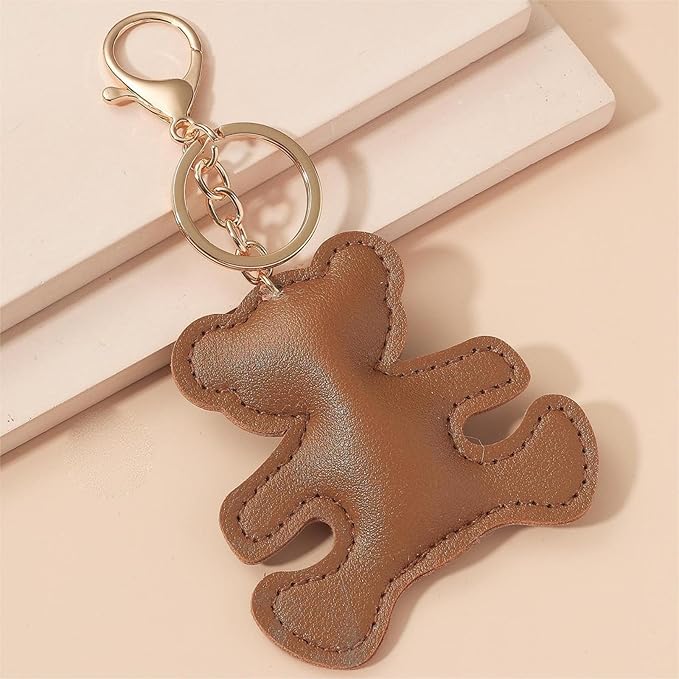 Bear Keychain For Women, Leather Unisex Couple Set Cartoon Used For Wallets And Handbags Charm Gift Accessories