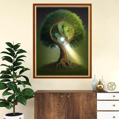 Joyhoor Cross Stitch Kits for Beginners Stamped Cross-Stitch Supplies Needlework preprint Embroidery Kits for Adults DIY Needlepoint Kits Embroidery Patterns 11CT-A Tai Chi Tree 16x20 inch