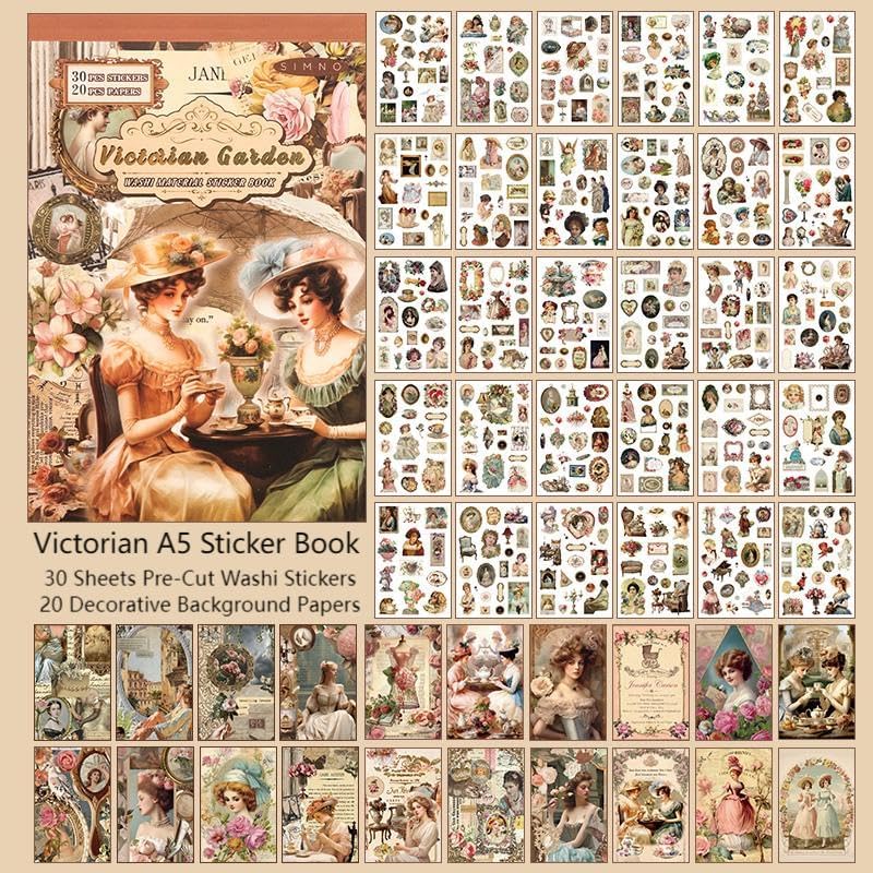 Victorian Ephemera Book, 50 Sheets Vintage Stickers & Papers - Image 2