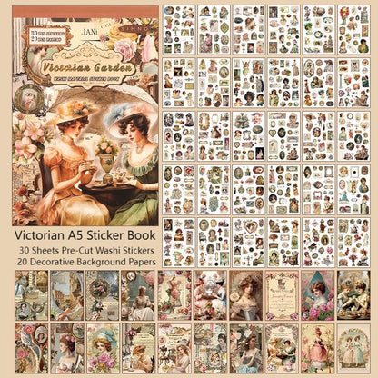 Victorian Ephemera Book, 50 Sheets Vintage Stickers & Papers - Image 2