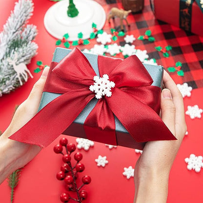 160PCS Mini/Small/Miniature Christmas Decorations for DIY Crafts Include Resin Charms Snowflakes&Holly Leaves Berries, Christmas Floating Vase Filler, Xmas Ornaments Decor for Wreath Tree Gift Tag