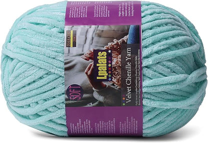 Chunky Chenille Yarn for Crocheting - 200g/7oz Baby Blanket Yarn for Crocheting Soft - 175 Yards Fluffy Thick Plush Yarns for Knitting Blankets Amigurumi (1, Aqua Green)