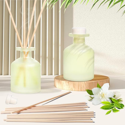 YISOWUH Reed Diffuser - Jasmine Green Tea 3.38oz (100ml) 1 Pack Essential Oil Reed Diffuser Set with 8 Sticks, Long Lasting Fragrance for Home, Bathroom, Bedroom, Room, Decor