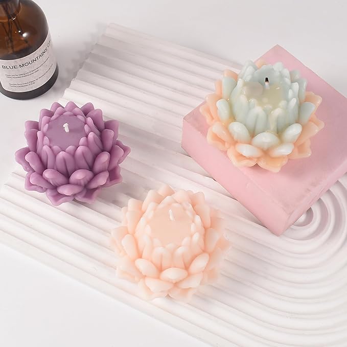 Lotus Flower Lotus Flower Resin Mold - Resin Casting Silicone Molds for Home Decor & Candle Making Wave Spiral Mold