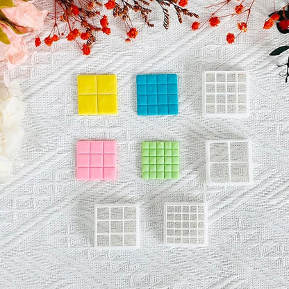 Xaekicr Grid Square Polymer Clay Cutters Set – 4PCS Geometric Clay Cutters for DIY Jewelry Making, Clay Tools for Polymer Clay Molds and Earring Projects