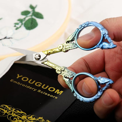 YOUGUOM Small Craft Scissors, Little Travel Sharp Embroidery Scissors All Purpose, Straight Tips Mini Sewing Shears, Precision Detail Thread Cutting Snips
