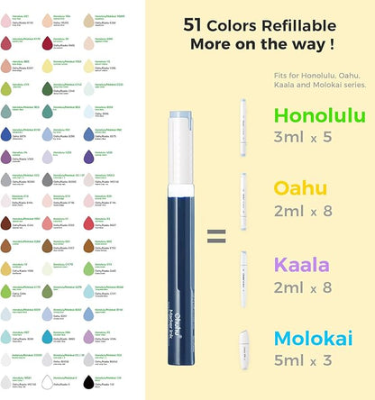 Ohuhu Skin Tone Alcohol Markers Brush Tip - 24 Portrait Skin Color Markers for Artist Adults Coloring Illustration - Chisel and Brush Dual Tips - Honolulu - Refillable - AP Certificated