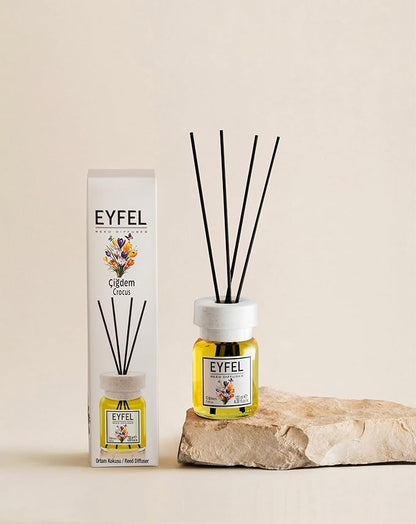 EYFEL Reed Diffusers for Home – Crocus Reed Diffuser Set 4.05 fl oz Oil Diffuser Sticks, Bathroom Diffuser, Home Fragrances, Scented Sticks, Home Décor