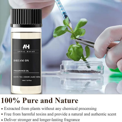 Antal Hayat Dream On Essential Oil Scent 50mL - Inspired by Westin Hotel - Home Luxury Scent - Antal Hayat Diffuser Oil - White Tea, Cedarwood, Amber, Musk - Diffuser Oil Blends for Aromatherapy