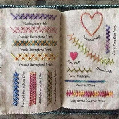 HCANPER Embroidery Stitch Book Kit, Embroidery Kit, Cross Stitch Kits, Stitch Book Embroiderys, Eedle Point Kits Adults Beginner,Ideal for Beginners,Enthusiasts,Handmade Gift (40 Embroidery)