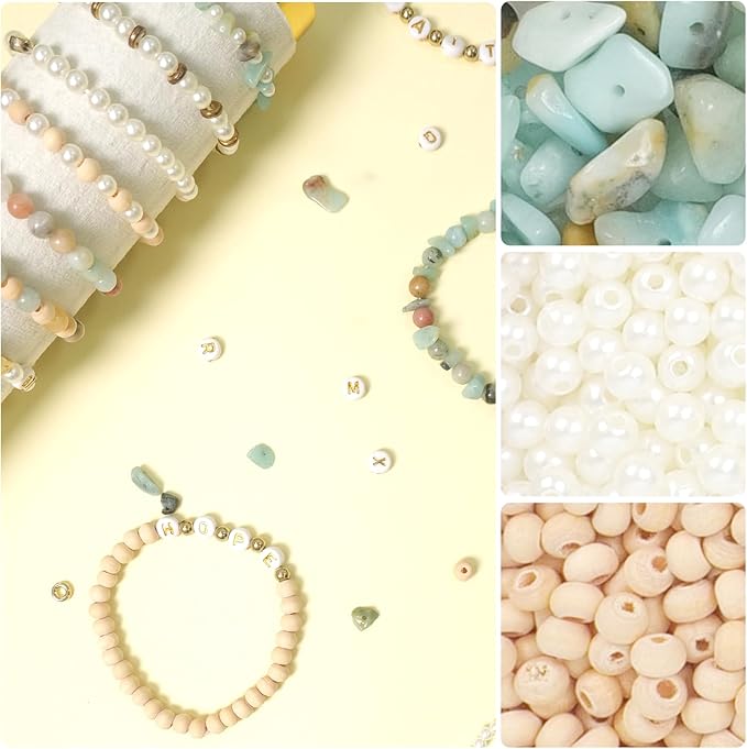 TOIPINIO Bracelet Making Kit Jewelry Making Supplies Kit Natural Stone Beads for DIY Craft Friendship Bracelet/Necklace/Earrings for Adults 1736PCS (Amazonite)