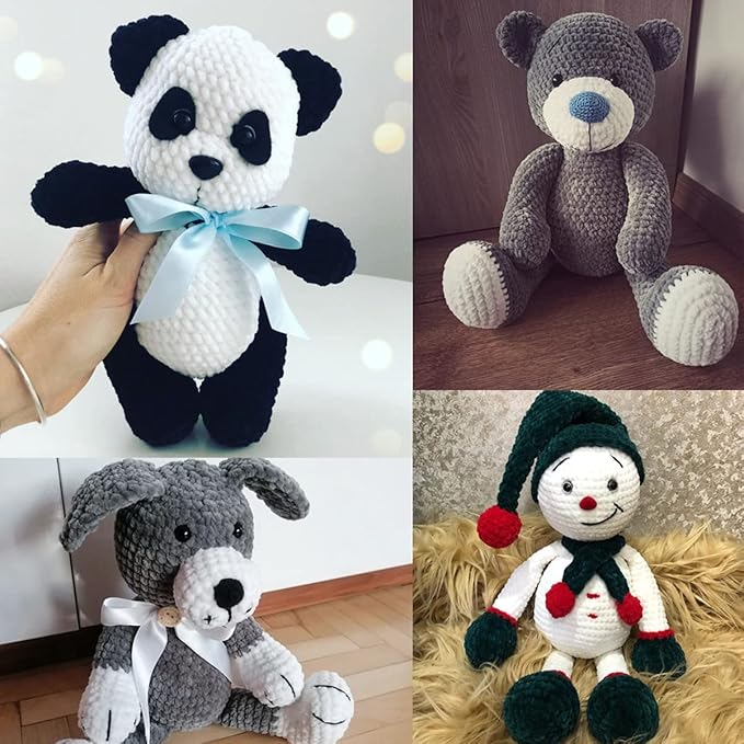 Estako Velvet Chenille Blanket amigurumi Yarn for Crocheting and Knitting Super Bulky 100 gr (132 yds) (1910 - Green)