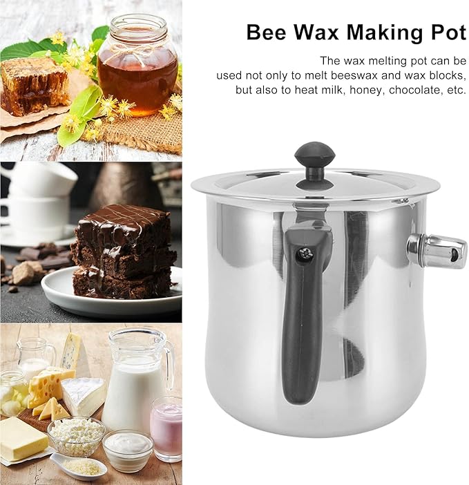 Candle Making Wax Pot, Stainless Steel Wax Cup Candle Making Pouring Pot Wax Melting Pot for Soy Wax Candle Soap Making DIY Crafts(1.5L)