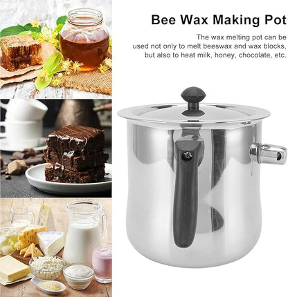 Candle Making Wax Pot, Stainless Steel Wax Cup Candle Making Pouring Pot Wax Melting Pot for Soy Wax Candle Soap Making DIY Crafts(1.5L)