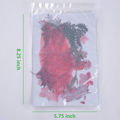 15 Types 48pcs Real Dried Pressed Flowers Leaf Plant Herbarium for DIY Resin Jewelry Making Floral Decors (Pink)