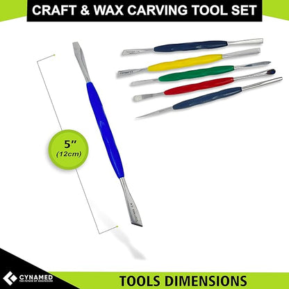 CYNAMED Stainless Steel Spatula Wax & Clay Sculpting Tool Carver Set (6PK)