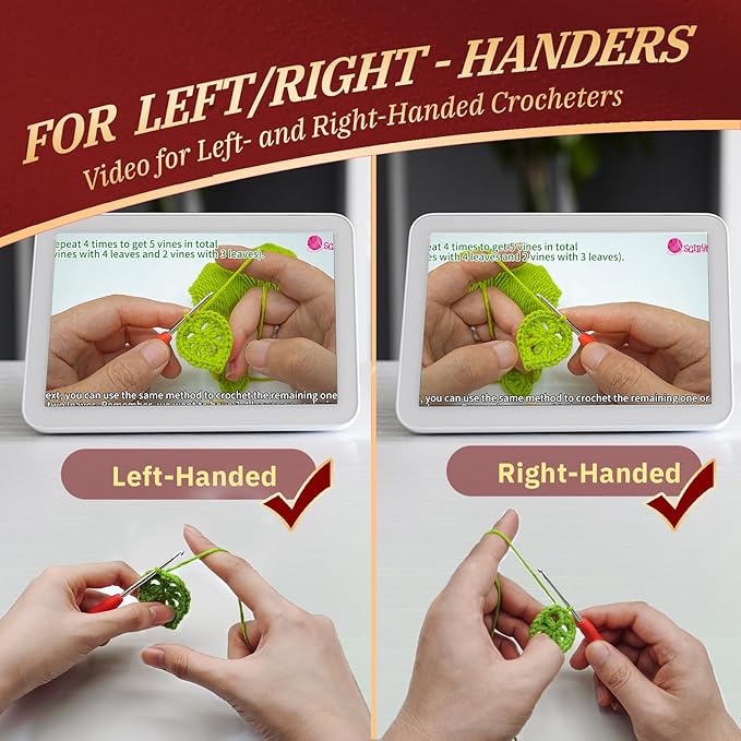 SGIBYN Crochet Kit for Beginners with Step-by-Step Video Tutorials,Cute Mushroom Crossbody Purse Bag Starter Crochet Kit for Women Knitting Kits Learn to Crochet Set (Mushroom Bag)