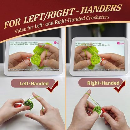 SGIBYN Crochet Kit for Beginners with Step-by-Step Video Tutorials,Cute Mushroom Crossbody Purse Bag Starter Crochet Kit for Women Knitting Kits Learn to Crochet Set (Mushroom Bag)