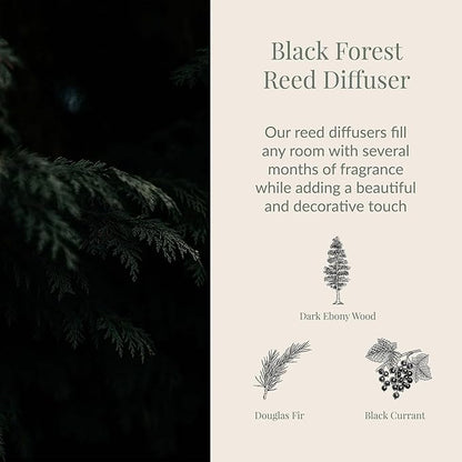 Archipelago Botanicals Black Forest Reed Diffuser, Home Fragrance Reed Diffuser, Includes Fragrance Oil, Decorative Wooden Cap & 10 Diffuser Reeds, Perfect for Home, Office or Gift, 7.85 fl oz