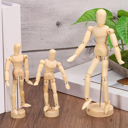 PATIKIL 12" Wooden Mannequin Figure, Artist Drawing Manikin Model Flexible Movable Jointed Sketching Lay Figure for Painting Drawing Decoration