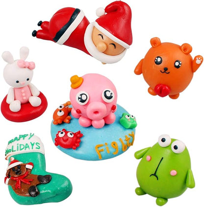 CiaraQ Polymer Clay Starter Kit, Oven Bake Modeling Clay with Sculpting Tools, 24 Colors, 1.2 lbs