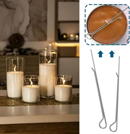 15pcs 11cm Multi-functional Candle Wick Holders Metal Wick Centering Tool Suitable for Candle Making Candle DIY Accessories Sliver