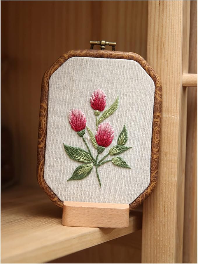 Maydear 3 Pack Embroidery Starter Kit with Pattern, Stamped Cross Stitch Kits for Beginners Adults with Embroidery Hoop and Instructions, Hand Embroidery Kit (B Set Embroidery Starter Kit)