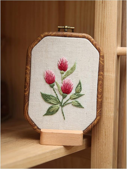 Maydear 3 Pack Embroidery Starter Kit with Pattern, Stamped Cross Stitch Kits for Beginners Adults with Embroidery Hoop and Instructions, Hand Embroidery Kit (B Set Embroidery Starter Kit)