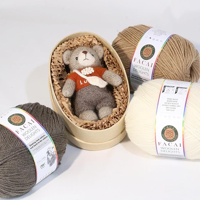 Facai Blend Merino Wool Yarn for Knitting - Worsted Weight,197yds (3.5oz) Ball, Ideal for Sweaters, Scarves, and Accessories (1, Milky White)