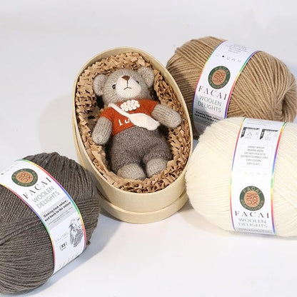 Facai Blend Merino Wool Yarn for Knitting - Worsted Weight,197yds (3.5oz) Ball, Ideal for Sweaters, Scarves, and Accessories (3, Milky White)