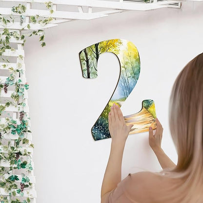 17 inch Large Wooden Numbers for Party Decor, Big Wood Number 2 for Wall Decor, Unfinished Blank Giant Wooden House Numbers, Wood Signs for Crafts, Birthday, Rustic Wedding, Christmas, Baby Shower
