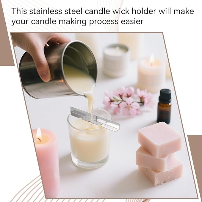 10PCS Candle Wick Holders, Candle Wick Centering Device Metal Candles Bar Device Centering Tool for DIY Craft Making