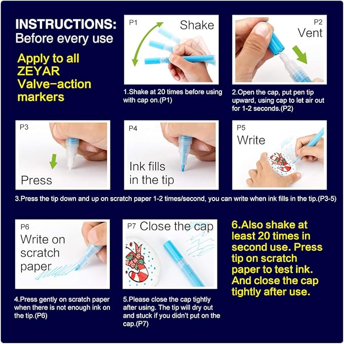ZEYAR Oil-Based Paint Markers, Expert of Rock Painting, Extra Fine Point, 48 Colors, AP Certified. Permanent Ink & Waterproof, Works on Rock, Wood, Glass, Metal, Ceramic and more (48 Colors)