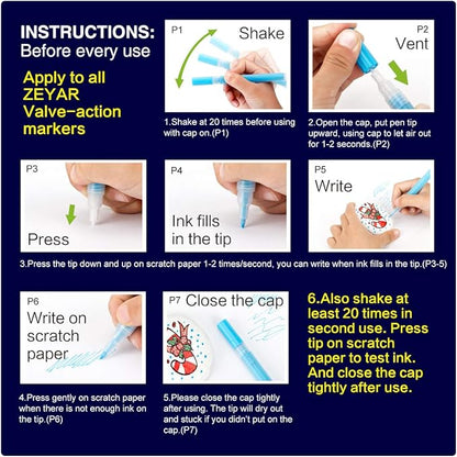 ZEYAR Oil-Based Paint Markers, Expert of Rock Painting, Extra Fine Point, 48 Colors, AP Certified. Permanent Ink & Waterproof, Works on Rock, Wood, Glass, Metal, Ceramic and more (48 Colors)