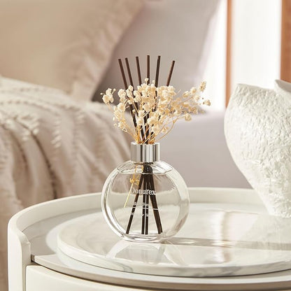 Donurex Flower Reed Diffuser Set 5.07oz Black Forest Scent Diffuser with Sticks Home Fragrance Reed Diffuser for Bathroom Shelf Decor