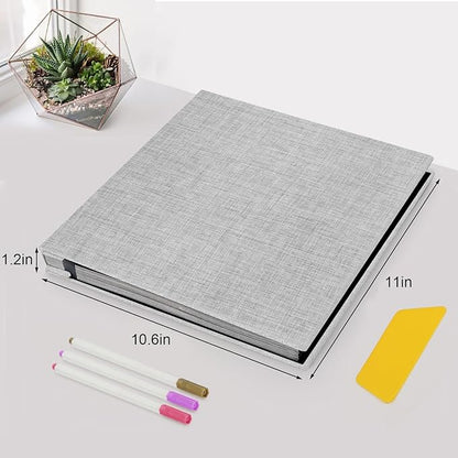 Zesthouse Photo Album Self Adhesive Pages, 60 Pages Magnetic Scrapbook Albums with Sticky Page, Photos Album Holds 8x10 & 5X7 & 4x6 & 6x8 & 3x5, Large Picture Book Ideal Gift for Family Wedding Baby