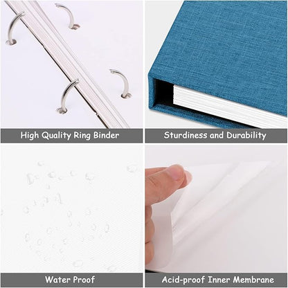 Zesthouse Photo Album Self Adhesive with Picture Display Window, 3-Ring Scrapbook Albums 60 Pages Holds 8x10 5x7 4x6 Photos, DIY Photo Book Ideal Gift for Family Wedding Baby