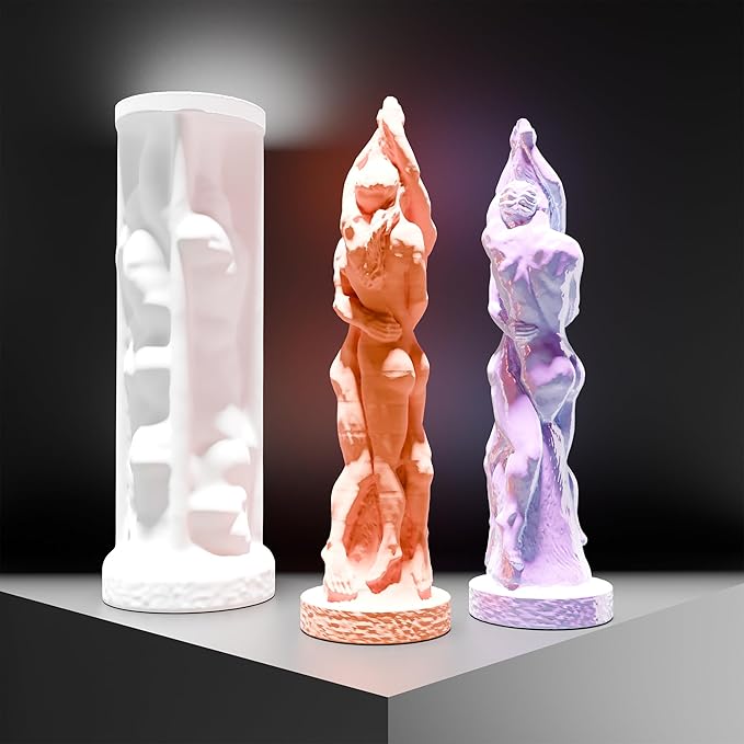Couple Candle Mold Portrait Candle Resin Mold - Resin Casting Silicone Molds for Home Decor & Candle Making Wave Spiral Mold