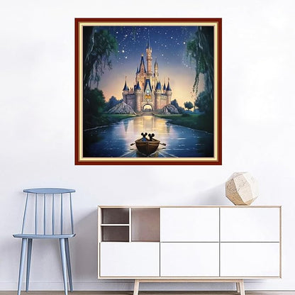 Joyhoor Cross Stitch Kits for Beginners Stamped Cross-Stitch Supplies Needlework preprint Embroidery Kits for Adults DIY Needlepoint Kits Embroidery Patterns 11CT-Dream Castle 18x18 inchs