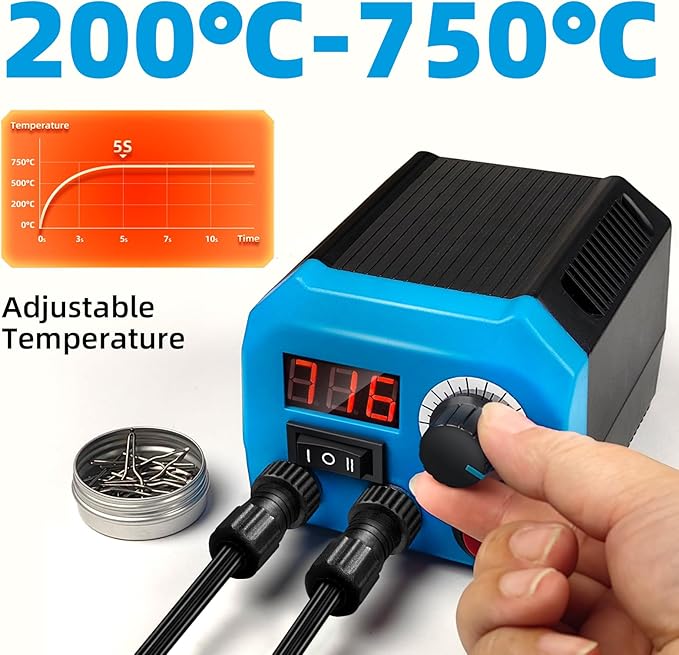 FIRElood LH55-Z2-NS2 Wood Burning Tool 200~750℃, Wood Burning kit with Digital Thermometer Temperature Adjustable Temperature, 2 pyrographic Wood Burning pen Simultaneous heating, 36 pen tips